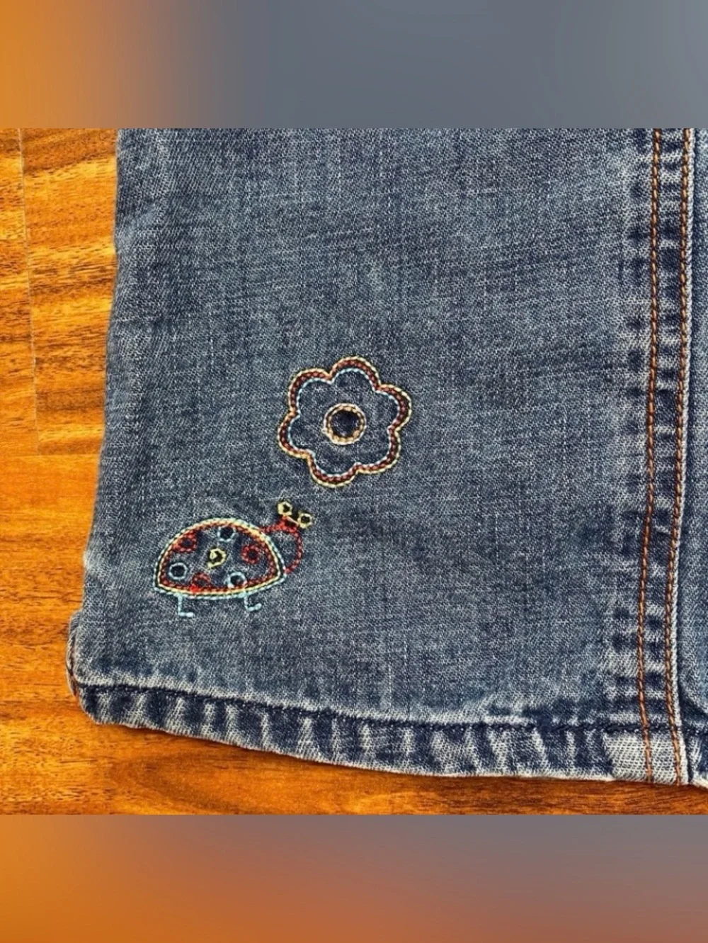 3/$25 Oshkosh B'Gosh Baby Girl Sleeveless Embroidered Denim Tunic Top Size 18M
